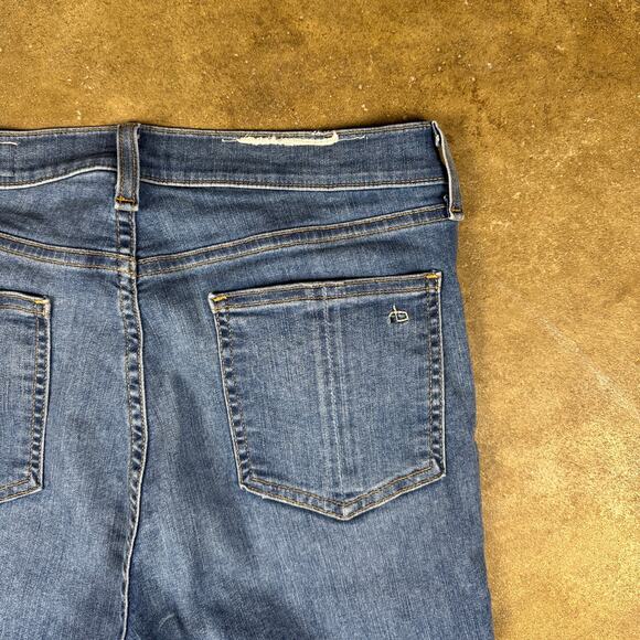Rag‎ & Bone High Rise Skinny Jeans Women’s Size 30 Blue Alibi Distressed Hem USA - Picture 5 of 15
